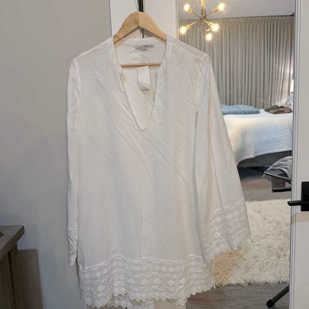O'Neill Cream Cover Up with Lace Accents Size Large NWT